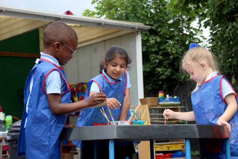 EYFS painting at rosherville academy