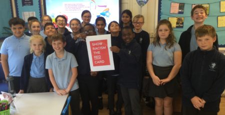 rosherville academy standing up and showing racism the red card