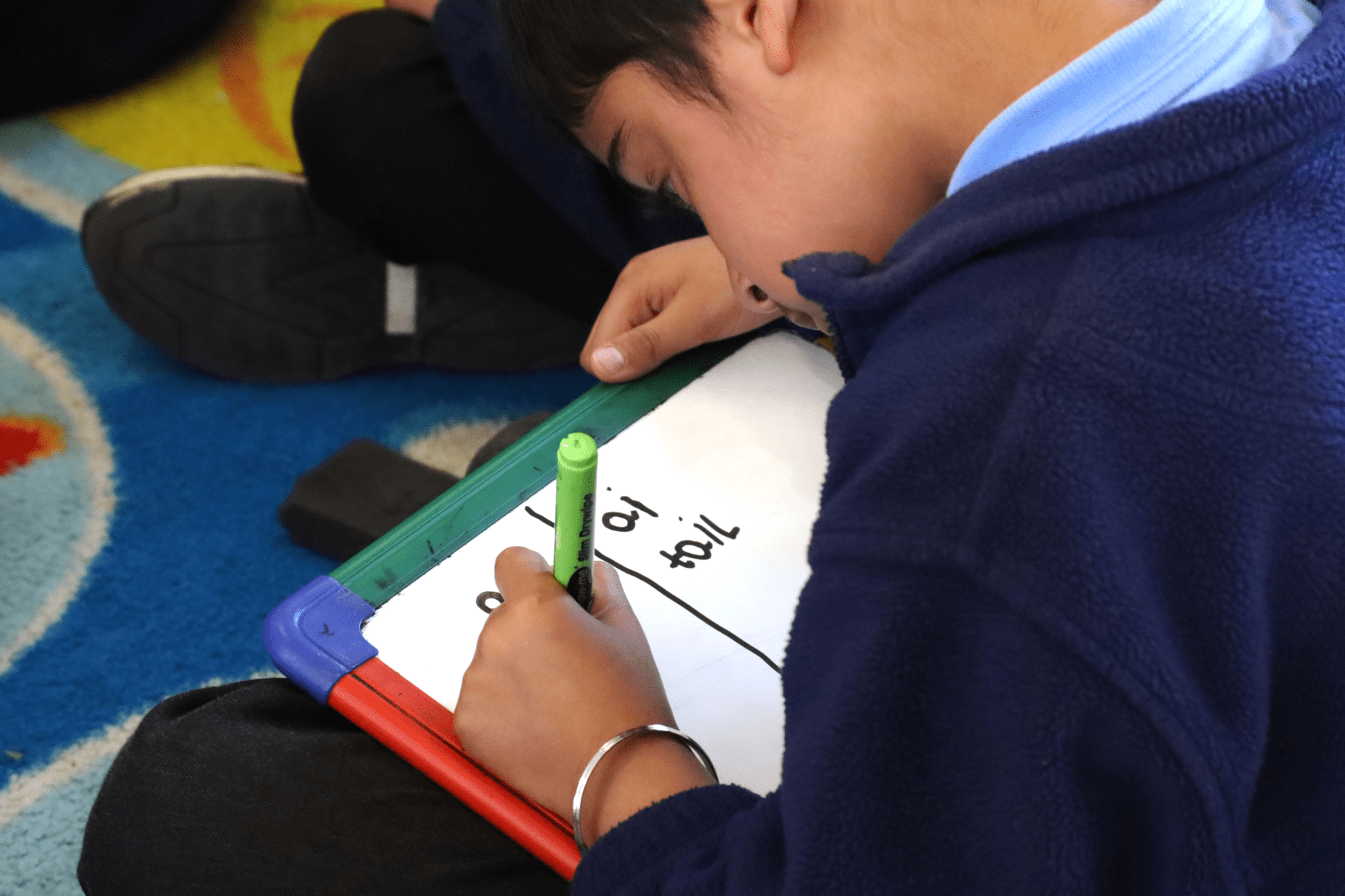 IMG_7607 pupil at rosherville doing phonics