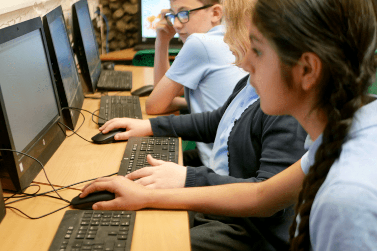 pupils int heir computing lessons at rosherville academy