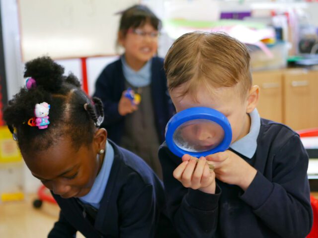kids at rosherville academy in science class